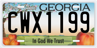 GA license plate CWX1199