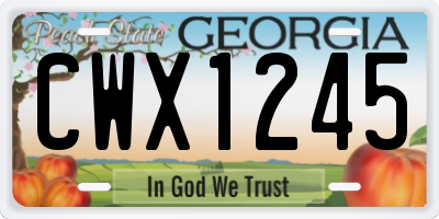 GA license plate CWX1245