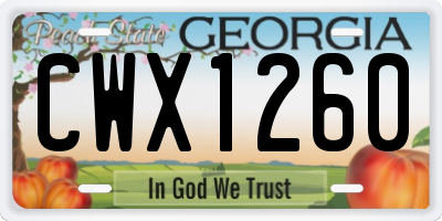 GA license plate CWX1260