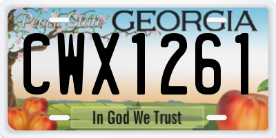 GA license plate CWX1261