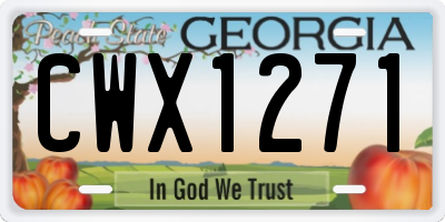 GA license plate CWX1271