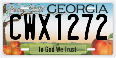 GA license plate CWX1272