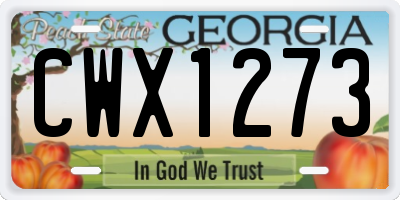 GA license plate CWX1273