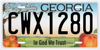 GA license plate CWX1280