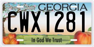 GA license plate CWX1281