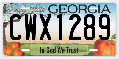 GA license plate CWX1289