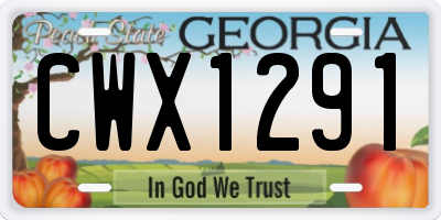 GA license plate CWX1291