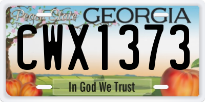 GA license plate CWX1373