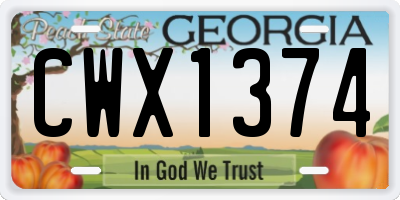 GA license plate CWX1374