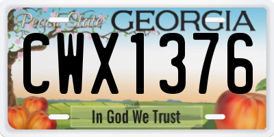 GA license plate CWX1376