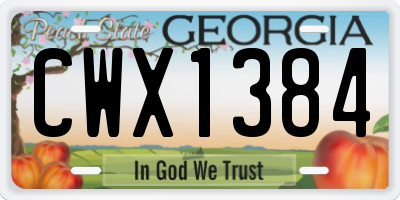 GA license plate CWX1384