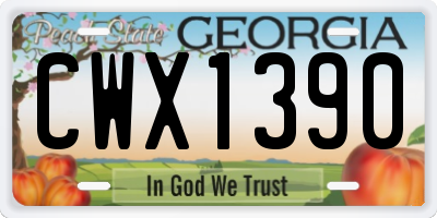 GA license plate CWX1390
