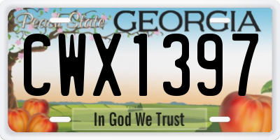 GA license plate CWX1397