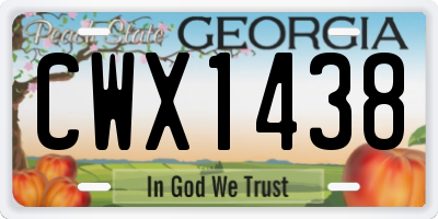 GA license plate CWX1438