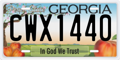 GA license plate CWX1440