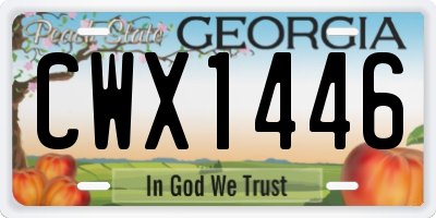 GA license plate CWX1446