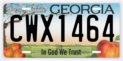 GA license plate CWX1464