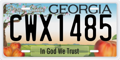GA license plate CWX1485