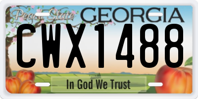 GA license plate CWX1488