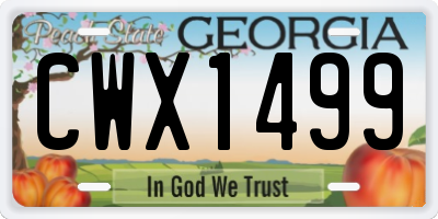 GA license plate CWX1499