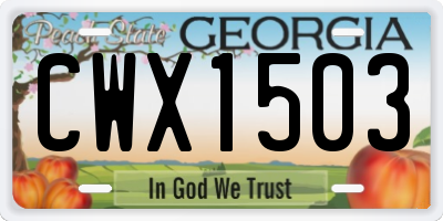 GA license plate CWX1503