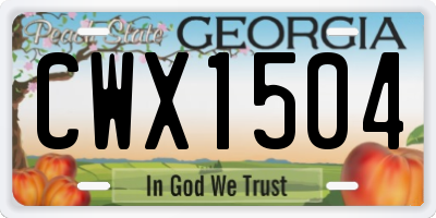 GA license plate CWX1504