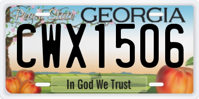 GA license plate CWX1506