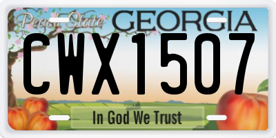 GA license plate CWX1507