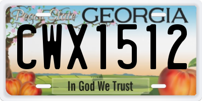 GA license plate CWX1512
