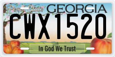 GA license plate CWX1520