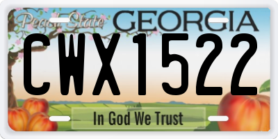 GA license plate CWX1522