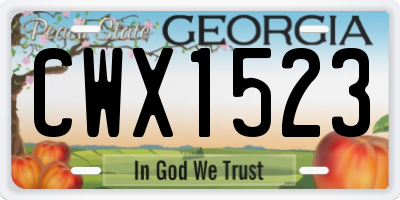 GA license plate CWX1523