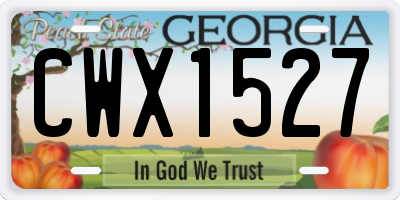 GA license plate CWX1527