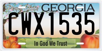 GA license plate CWX1535