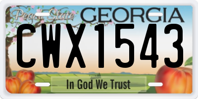GA license plate CWX1543