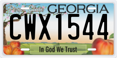 GA license plate CWX1544