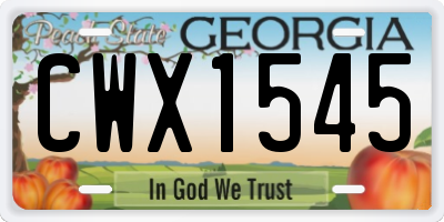 GA license plate CWX1545