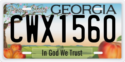 GA license plate CWX1560