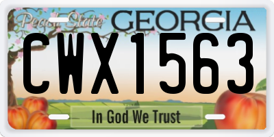 GA license plate CWX1563