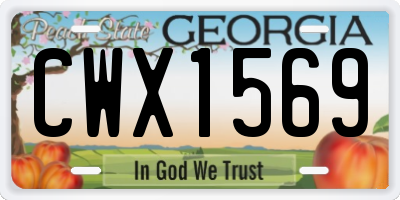 GA license plate CWX1569