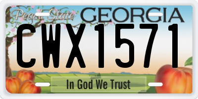 GA license plate CWX1571
