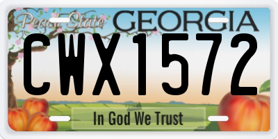 GA license plate CWX1572