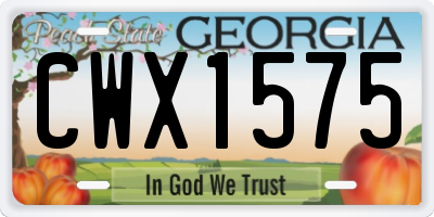 GA license plate CWX1575