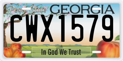 GA license plate CWX1579