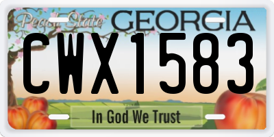GA license plate CWX1583