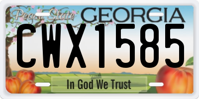 GA license plate CWX1585