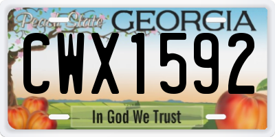 GA license plate CWX1592