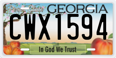 GA license plate CWX1594
