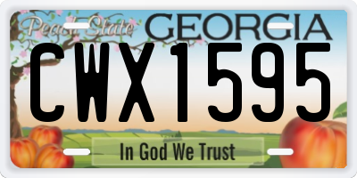 GA license plate CWX1595