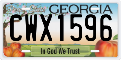 GA license plate CWX1596